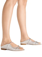 Norah Metallic Raffia Flat Sandals