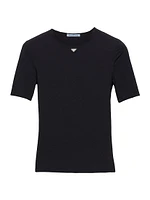 Short-Sleeved Stretch Fabric T-Shirt