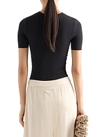 Short-Sleeved Stretch Fabric T-Shirt
