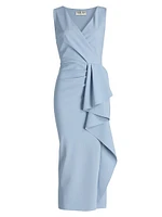 Sayon Drape Sheath Cocktail Dress
