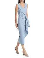 Sayon Drape Sheath Cocktail Dress