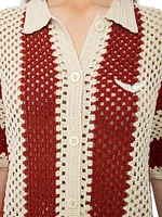 Ciara Knit Striped Cotton Cardigan