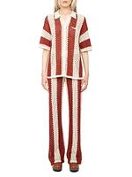 Ciara Knit Striped Cotton Cardigan