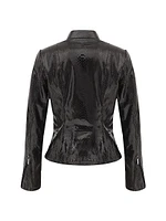 Metis Suede Python Printed Zip Jacket