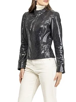 Metis Suede Python Printed Zip Jacket