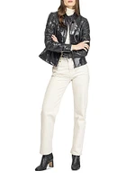 Metis Suede Python Printed Zip Jacket