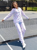Women's Tennis Bows Long Pajama Set
