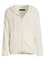 Cotton-Cashmere Zip-Front Hoodie