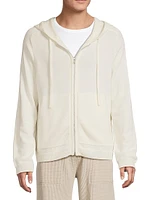 Cotton-Cashmere Zip-Front Hoodie