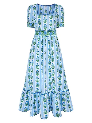 Sky Lily Stripe Evelyn Dress