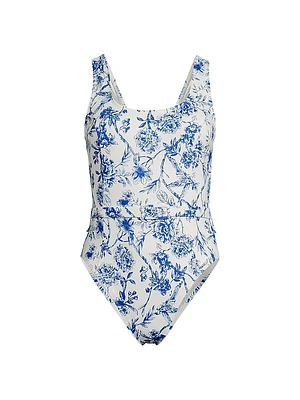 Fayra Floral Belted One-Piece Swimsuit