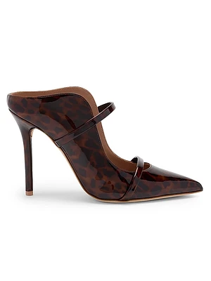 Maureen 100MM Leopard Patent Leather Mules