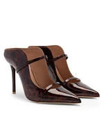 Maureen 100MM Leopard Patent Leather Mules