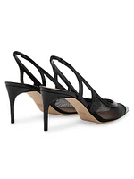 Aubrey 70MM Mesh Slingback Pumps