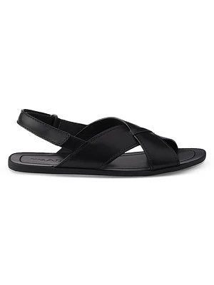 Decò Leather Crisscross Sandals