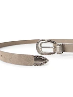 Reversed Leather Belt with Tip