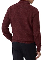 Flecked Alpaca, Wool, Silk and Cotton Knit Polo Shirt