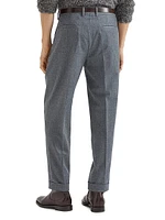 Virgin Wool Leisure Fit Trousers with Double Pleats