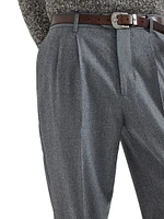 Virgin Wool Leisure Fit Trousers with Double Pleats