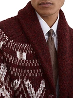 Alpaca, Virgin Wool and Cashmere Geometric Jacquard Cardigan