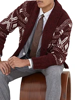 Alpaca, Virgin Wool and Cashmere Geometric Jacquard Cardigan