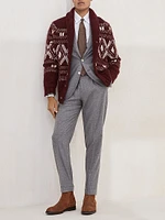 Alpaca, Virgin Wool and Cashmere Geometric Jacquard Cardigan