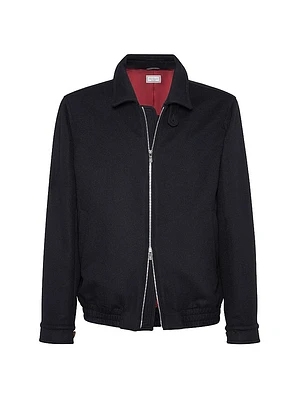 Wool Flannel Double Cloth Bomber Jacket