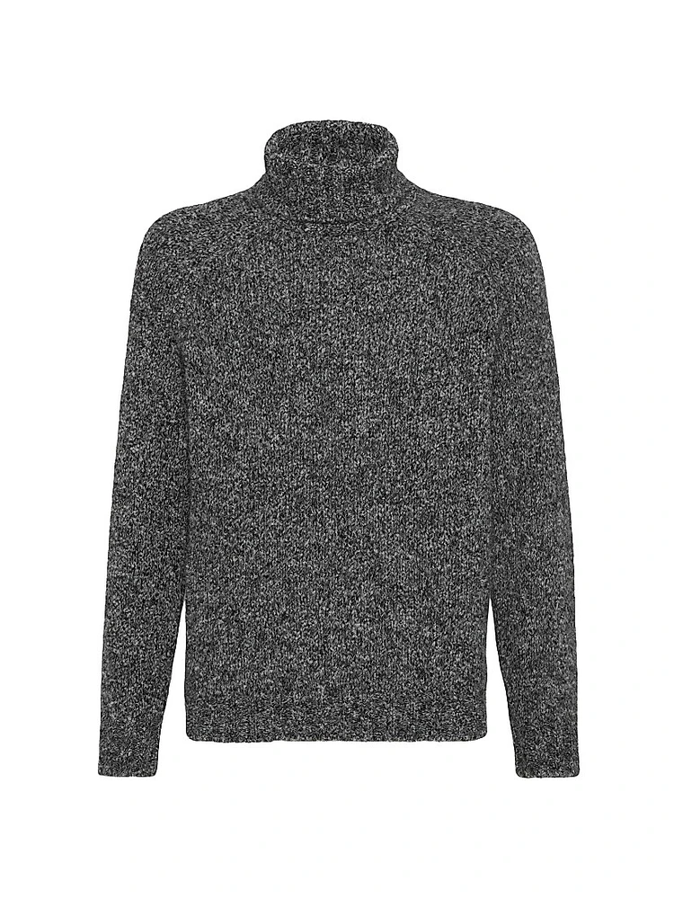 Flecked Alpaca, Virgin Wool and Cashmere Turtleneck Sweater