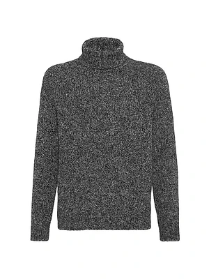Flecked Alpaca, Virgin Wool and Cashmere Turtleneck Sweater