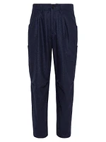 Virgin Wool Flannel Ergonomic Trousers with Patch Pockets
