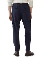 Virgin Wool Flannel Ergonomic Trousers with Patch Pockets