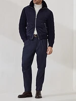 Virgin Wool Flannel Ergonomic Trousers with Patch Pockets