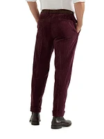 Garment Dyed Leisure Fit Trousers Cotton Corduroy with Pleat