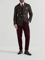 Garment Dyed Leisure Fit Trousers Cotton Corduroy with Pleat