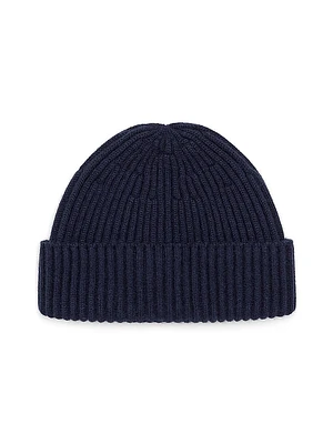 Cashmere English Rib Double Knit Beanie