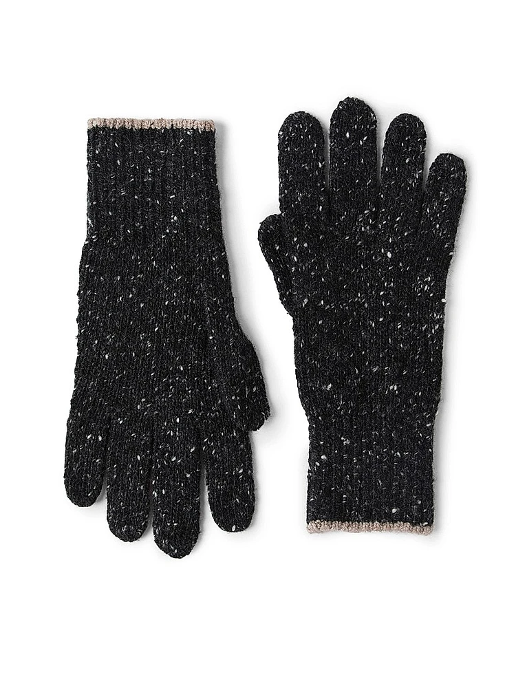Flecked Cashmere Knit Gloves