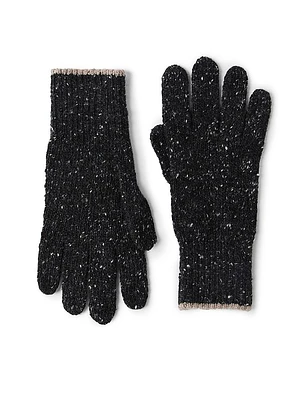 Flecked Cashmere Knit Gloves