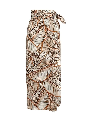 Cotton and Silk Papyrus Print Organza Pareo