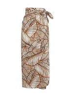 Cotton and Silk Papyrus Print Organza Pareo