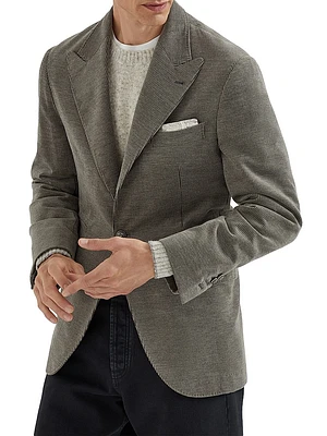 Corduroy Deconstructed Blazer with Large Peak Lapels
