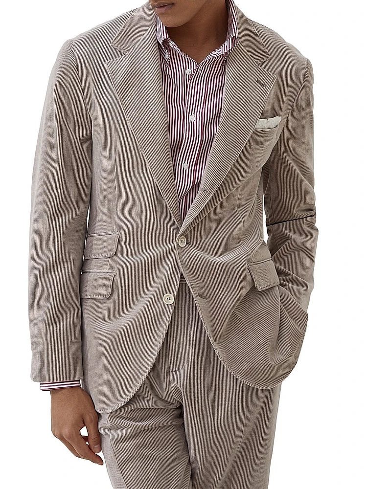 Comfort Cotton and Cashmere Corduroy Deconstructed Cavallo Blazer