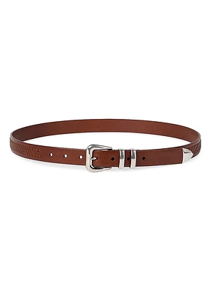 Calfskin Belt with Braided Decoration