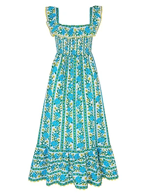 Hibiscus Border Carrie Dress