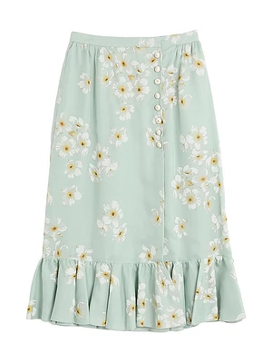 Organza Skirt with Papier Floral Ginestre Print