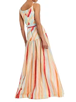 Tropicana Striped Belted Maxi Dress