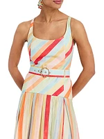 Tropicana Striped Belted Maxi Dress