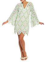 Palermo Scallop Open-Knit Minidress