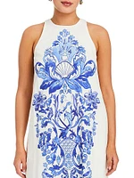 Farfalle Printed A-Line Midi-Dress