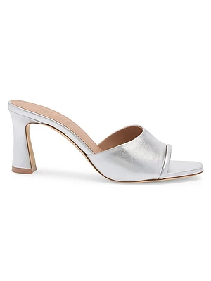 Roxanne 70MM Metallic Leather Block Heel Sandals