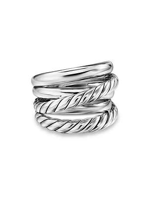 Crossover Five Row Ring Sterling Silver, 17.5MM